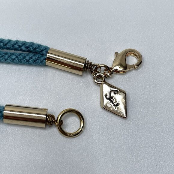 Sequin Blue Agate Stone Tassel Corded Necklace Gold Tone Boho Statement Chunky - Picture 2 of 8